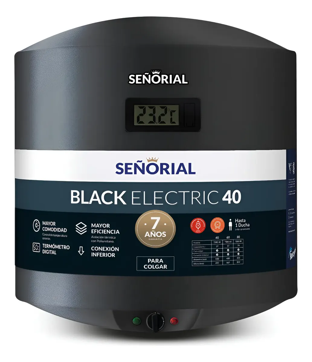 Termotanque eléctrico Señorial Black 2.0 40 litros